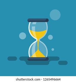 Hourglass flat icon. Vector illustration cartoon design. Isolated on white background.