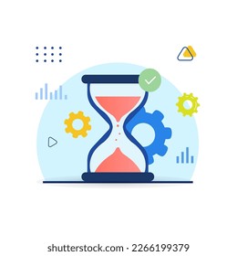 Hourglass flat icon. Vector illustration cartoon design. Isolated on white background.