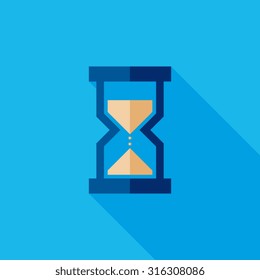 Hourglass Flat Long Shadow Icon
