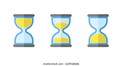 hourglass flat, simple vector icon, clock icon set isolated, vector illustration object