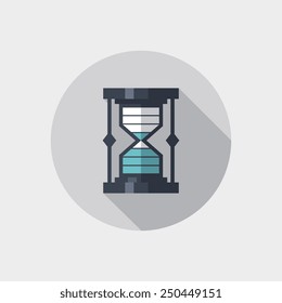 hourglass flat style icon, isolated vector illustration on a white background.