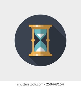hourglass flat style icon, isolated vector illustration on a white background.