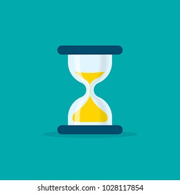 Hourglass flat style illustration. Sandglass or sandclock isolated symbol, flat design vector eps10.