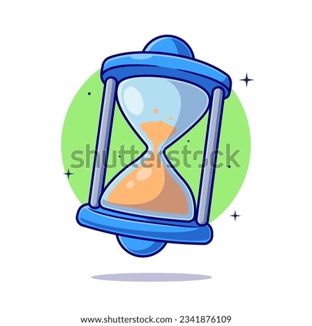 Hourglass Floating Cartoon Vector Icon Illustration. Business Object Icon Concept Isolated Premium Vector. Flat Cartoon Style