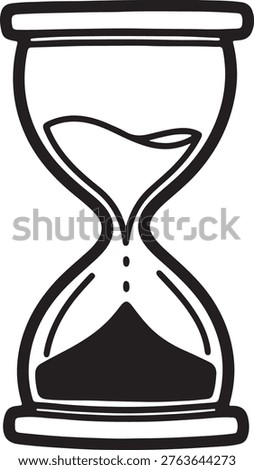 Hourglass with flowing sand illustration sand timer hourglass measurement