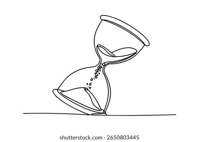 Hourglass flowing sand time measurement vector