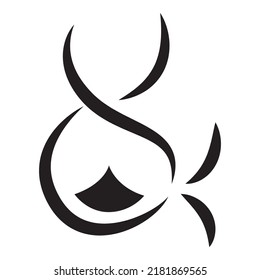 Hourglass in the form of an ampersand symbol. Simple vector illustration, linear style