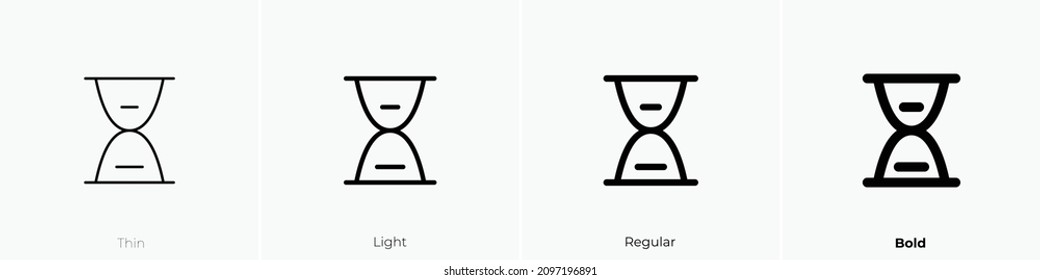 hourglass full icon. Thin, Light Regular And Bold style design isolated on white background