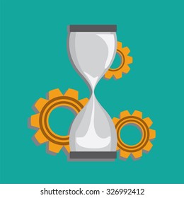 Hourglass. Gears , nuts. Business. Infographics.