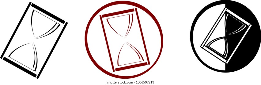 Hourglass, glass, timer, clock icon, button, isolated Background icons, symbolic illustrations, waiting symbols