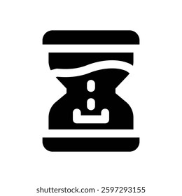 hourglass glyph icon. Strong and solid vector icon for websites, mobile interfaces, presentations, and visual branding. High quality and easy to edit.