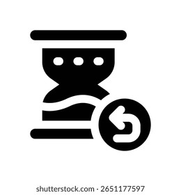 hourglass glyph icon. Strong and solid vector icon for websites, mobile interfaces, presentations, and visual branding. High quality and easy to edit.