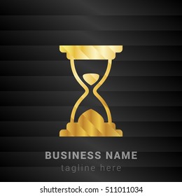 Hourglass Gold and Black silk fashion premium icon / Logo
