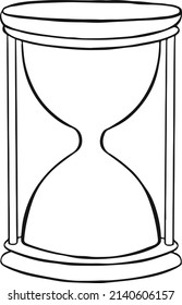 Hourglass with green and gold freehand illustration vector