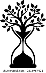 Hourglass with a growing tree inside, hourglass
