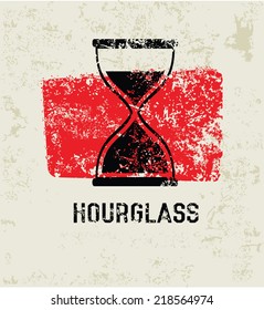 Hourglass grunge symbol,clean vector