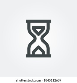 hourglass half Icon symbol isolated on white background. Vector Illustration