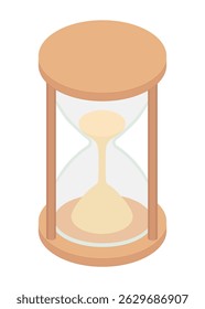 Hourglass - hand drawn isometric vector illustration.