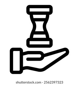 Hourglass hand icon with simple and line style