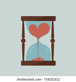 hourglass with heart