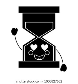 hourglass heart eyes  kawaii icon image 