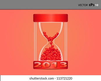 Hourglass with hearts 2013
