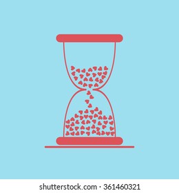 hourglass with hearts inside