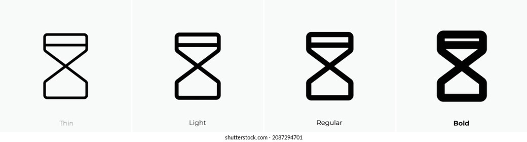 hourglass high icon. Thin, Light Regular And Bold style design isolated on white background