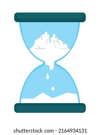 hourglass with ice glaciers design