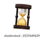 Hourglass icon 3d rendering illustration.  sand clock icon illustration 3d render.