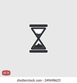 Hourglass icon. Alarm clock icon. Flat design style. Made vector illustration
