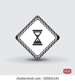 Hourglass icon. Alarm clock icon. Flat design style. Made vector illustration