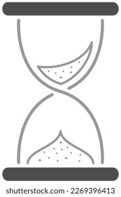 Hourglass icon in black and gray color symbolically
