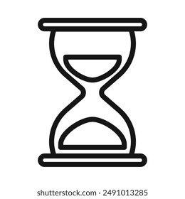 Hourglass icon Black line art vector logo