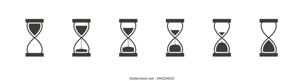 Hourglass icon black. Time symbol. Sandglass logo. clock signs. Timer signs. Vector illustration