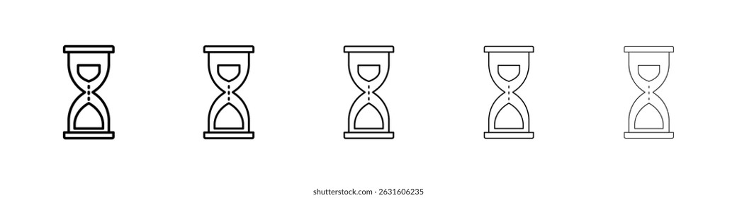 Hourglass icon in black. Vector illustration for graphic design
