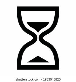 hourglass icon, black and white, vector illustration