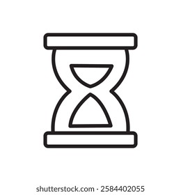 Hourglass icon black and white vector outline sign