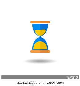 hourglass icon in blue yellow and orange. vector illustration