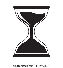 hourglass icon cartoon isolated in black and white vector illustration graphic design