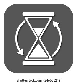 The hourglass icon. Clock symbol. Flat Vector illustration. Button