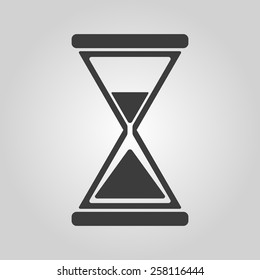 The hourglass icon. Clock symbol. Flat Vector illustration