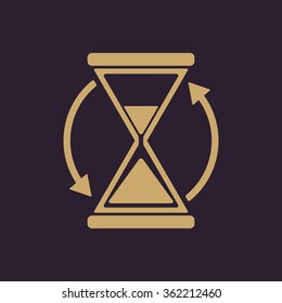 The hourglass icon. Clock symbol. Flat Vector illustration