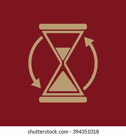 The hourglass icon. Clock symbol. Flat Vector illustration