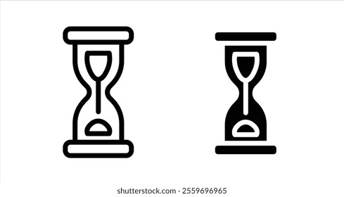 Hourglass Icon collection in filled and stroke style.