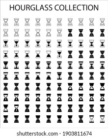 HOURGLASS ICON COLLECTION, WHITE COLOR BACKGROUND 