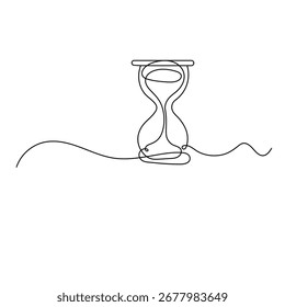 Ícone de ampulheta desenho contínuo uma linha esboço ilustração vetor