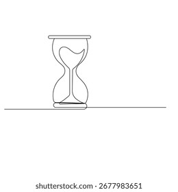Icono de reloj de arena Ilustración vectorial de contorno de dibujo de una línea continua