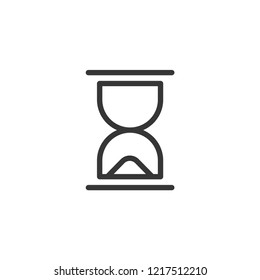 Hourglass icon, countdown, sandglass vector line icon, simple linear pictogram