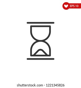 Hourglass icon, countdown, sandglass vector line icon, simple linear pictogram